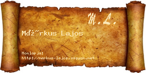 Márkus Lajos névjegykártya